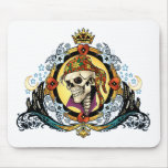 King Skull Pirate with Hearts by Al Rio Mouse Pads