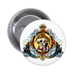 King Skull Pirate with Hearts by Al Rio Pin