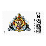King Skull Pirate with Hearts by Al Rio Postage Stamp
