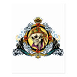 King Skull Pirate with Hearts by Al Rio Postcards