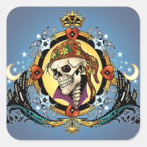 pirate, gothic, skull, skulls, skeleton, skeletons, crown, doves, al rio, military, hearts, king, city, urban, Sticker with custom graphic design
