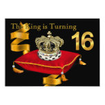 King Theme 16th Birthday Party Card