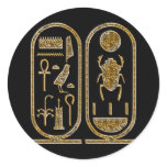 King Tut  Hieroglyphics Round Sticker