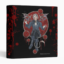 gothic, vampire, blood, zerick, fairy, fantasy, red, blue, wine, glass, devil, steampunk, bat, wings, daemon, goth, punk, bloody, horror, circle, delphine, levesque, demers, demons, Binder with custom graphic design