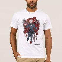 gothic, vampire, blood, zerick, fairy, fantasy, red, blue, wine, glass, devil, steampunk, bat, wings, daemon, goth, punk, bloody, horror, circle, delphine, levesque, demers, Shirt with custom graphic design