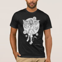 gothic, vampire, blood, zerick, fairy, fantasy, wine, glass, devil, steampunk, bat, wings, daemon, goth, punk, bloody, horror, circle, dark, sketch, black, white, lowbrow, low, brow, king, emo, illustration, art, delphine, levesque, demers, Shirt with custom graphic design