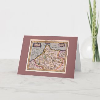 Kingdom of Fes, Antique Map - Greeting Card card