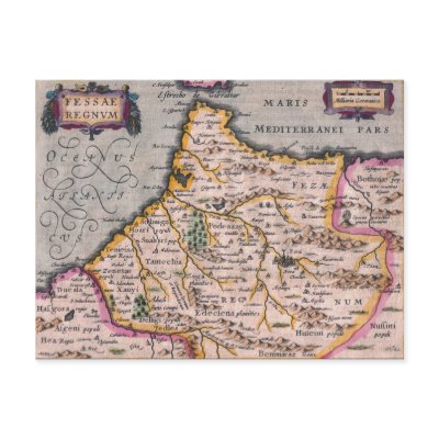 map of morocco africa. Map of Morocco Postcard by