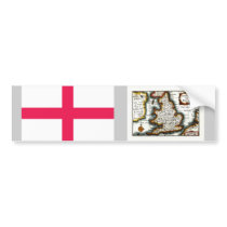 Kingdome of England (Kingdom of England) Map/Flag bumper stickers