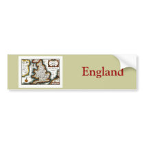 Kingdome of England (Kingdom of England) Map/Flag bumper stickers