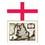 Kingdome of England (Kingdom of England) Map/Flag Post Cards