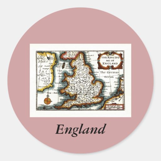 Kingdome of England (Kingdom of England) Map/Flag Stickers