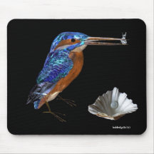 KINGFISHER  , Electric Blue, Black Mouse Pad