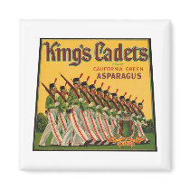 Kings Cadets Asparagus Vintage Crate Label Magnet