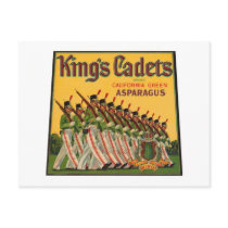 Kings Cadets Asparagus Vintage Crate Label postcards