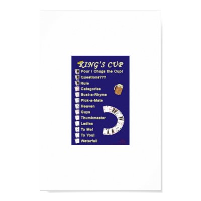King's Cup Drinking Game Rules Print by DiamondDraw