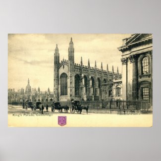 King's Parade, Cambridge England 1915 Vintage print