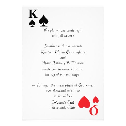 Kings & Queens Playing Card Wedding Invitation (4) (front side)
