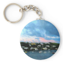 King's Wharf Bermuda Harbor Sunrise Keychains
