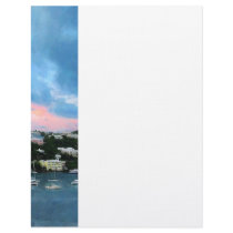 King's Wharf Bermuda Harbor Sunrise Letterhead Design