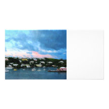 King's Wharf Bermuda Harbor Sunrise Custom Photo Card