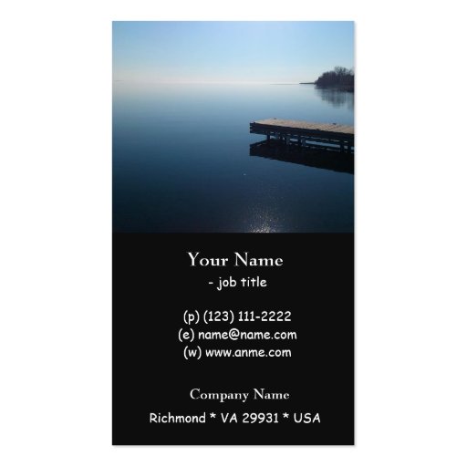 Kingston lake,Ontario. Beautiful photo of lake Business Card (front side)