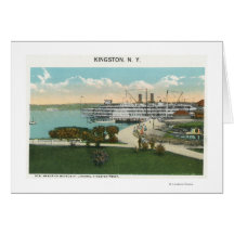 Kingston Point View of Hendrick Hudson Steamer Greeting Card