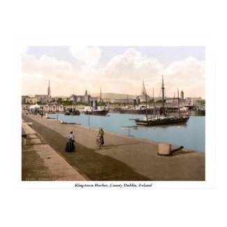 DunLaoghaire Harbor, early 1900's print