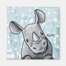 KiniArt Rhino Fridge Magnet