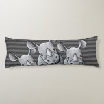 KiniArt Rhinoceros Striped Body Pillow