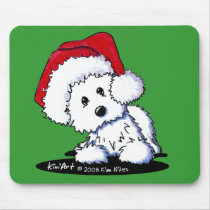 KiniArt Santa Westie Dog Gifts Mouse Pads