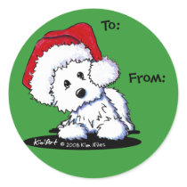 KiniArt Santa Westie Dog Gifts stickers