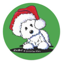 KiniArt Santa Westie Dog Stickers