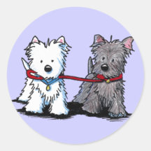 KiniArt Terrier Walking Buddies Stickers