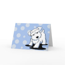 KiniArt White Schnauzer Greeting Cards cards