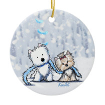 KiniArt Winter Terriers Ornament ornaments