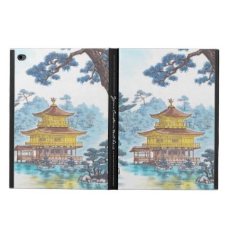 Kinkakuji Temple Kamei Tobei japanese scenery art Cover For iPad Air