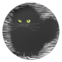 Kinky Black Kitty plates