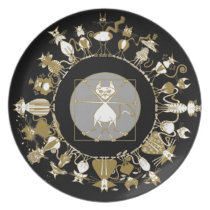 Kinky Mandala Black Plate plates