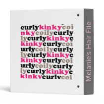 "kinkycurlycoily" Hair Book -customizable binders