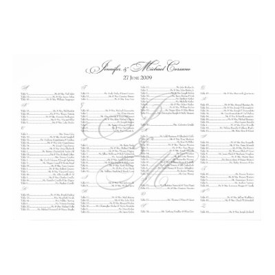 Kinlen/Corsano Seating Chart Print by kalijoworks