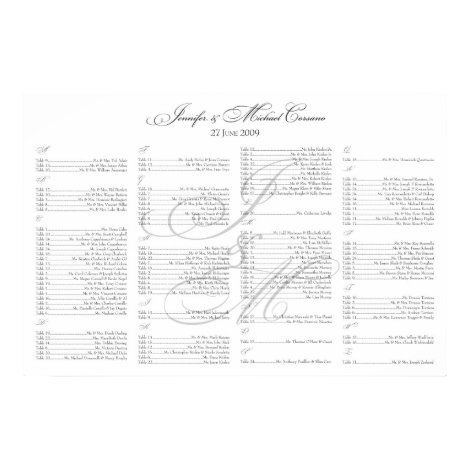 Kinlen/Corsano Seating Chart print