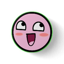 kirby awesome pinback button
