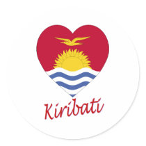 Kiribati Flag Heart stickers