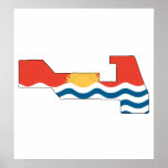 Kiribati Flag Map full size Posters