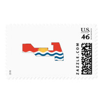 Kiribati flag map postage