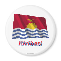 Kiribati Waving Flag with Name Fridge Magnets