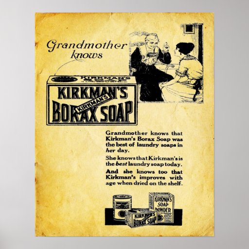 Kirkmans Borax Soap - Vintage Laundry Soap Print from Zazzle.