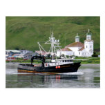 Kirsten Marie passing the City of Unalaska, Alaska Post Cards