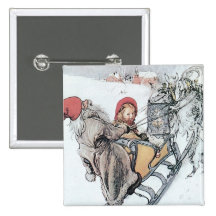 Kirsti and the Christmas Nisse Pinback Buttons